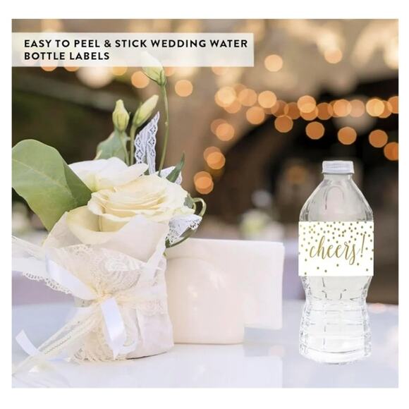 CHEERS Metallic Gold Labels Stickers 20-pack - Picture 1 of 5